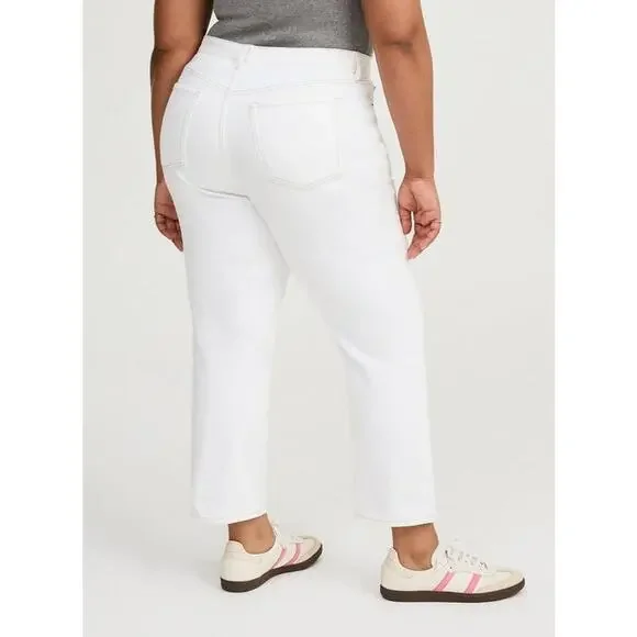 Torrid White High Rise Cropped Ankle Stretch Denim Jeans Size 18 NWOT - Picture 3 of 10